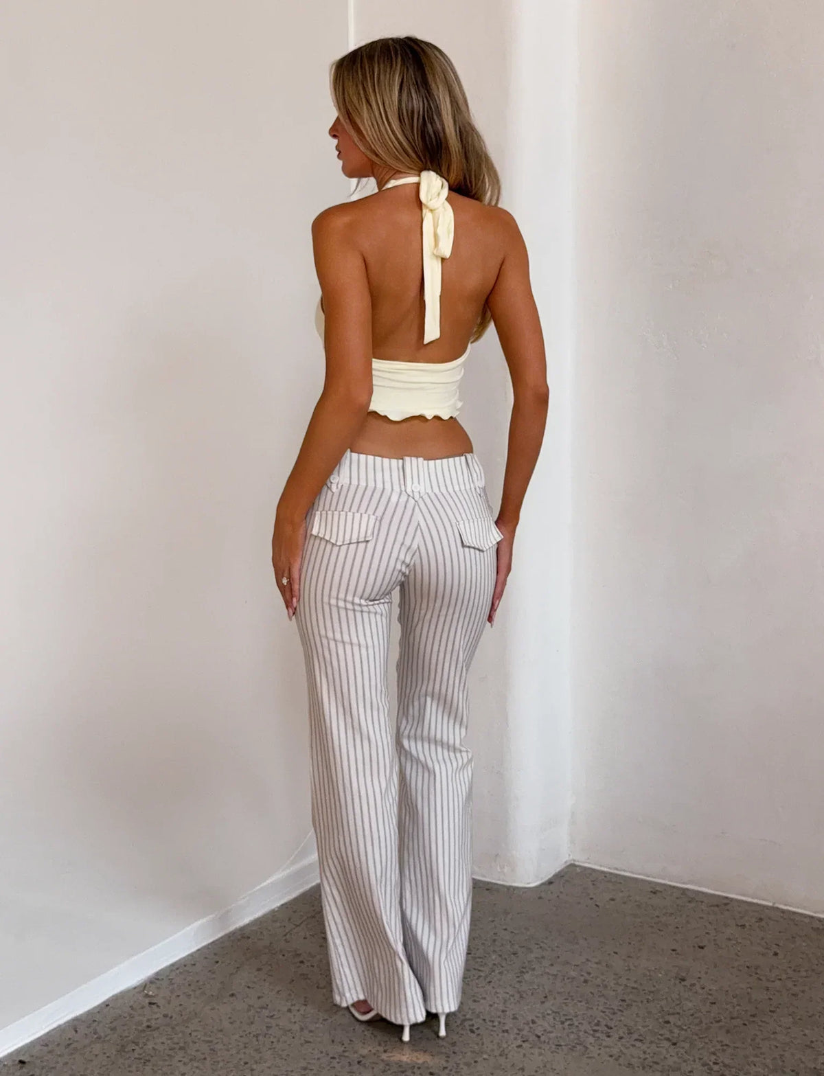 KITTIE PANT IVORY STRIPE