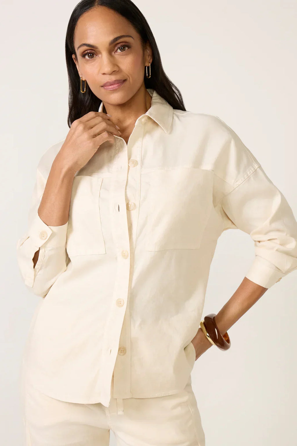 Frankie Stretch Linen Long Shacket
