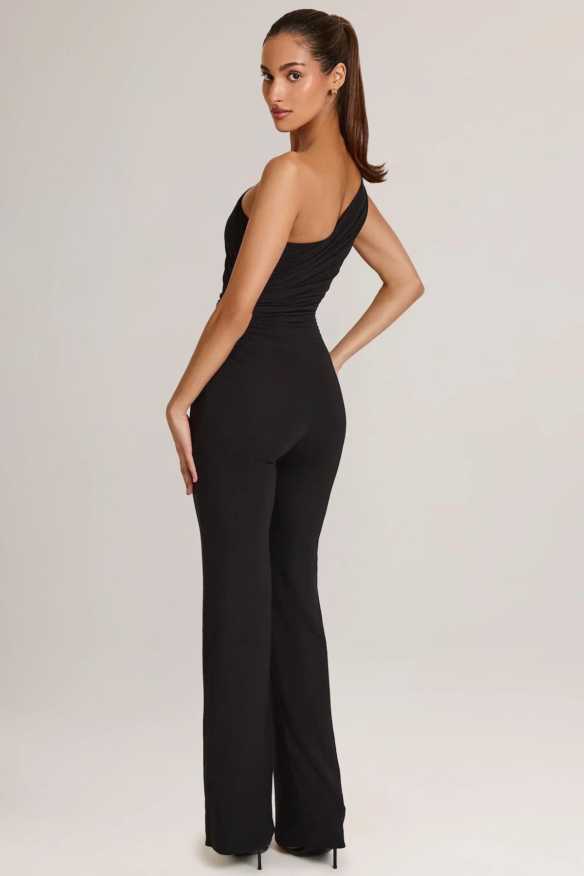 Modal One Shoulder Jumpsuit in Black